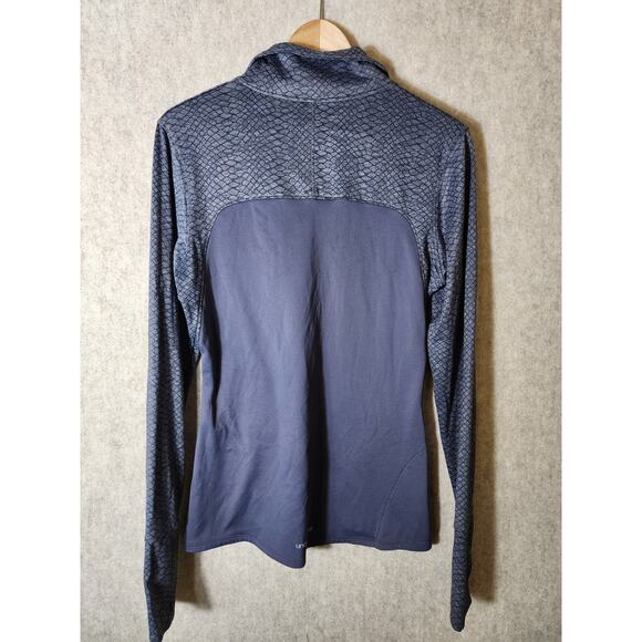 UNDER ARMOUR Blue Printed Qualifier 1/4 Zip Running Casual Pullover Jacket SZ L - Picture 2 of 8